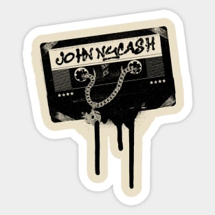 Johnny Cash - Black Cassette Music Sticker